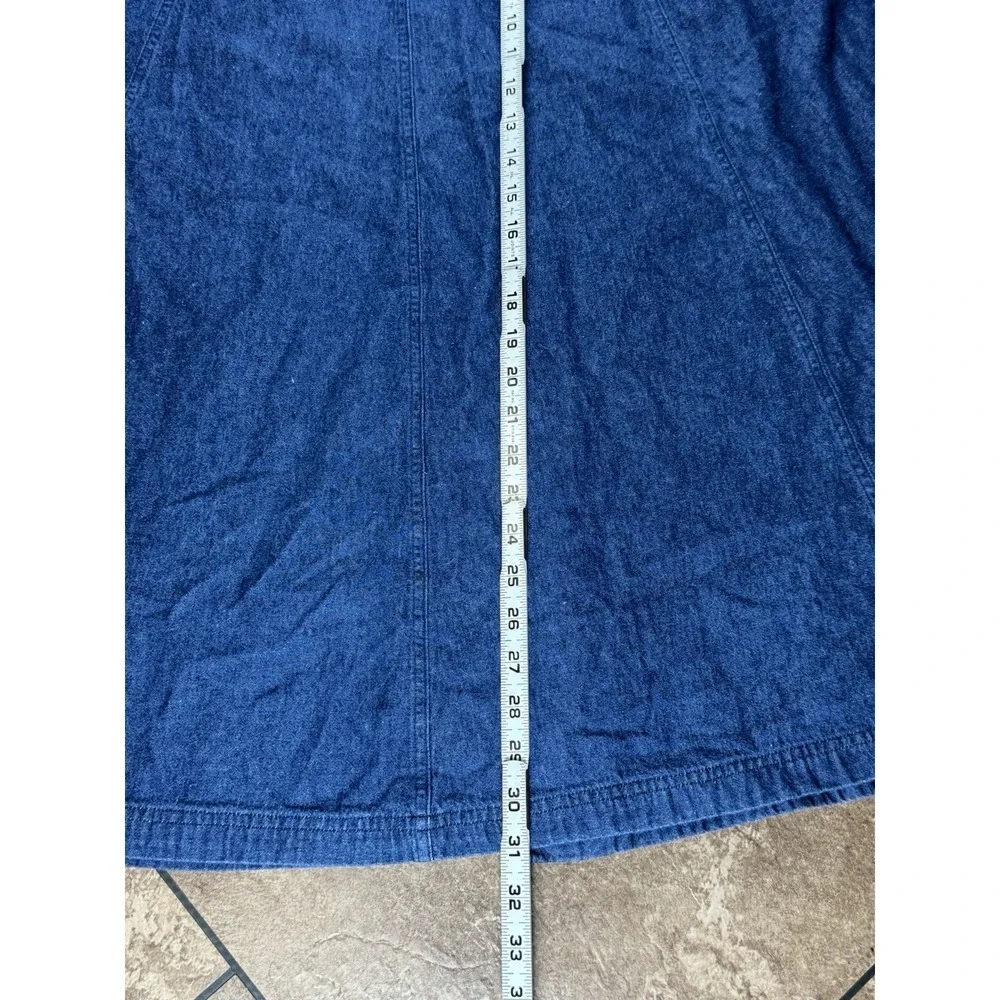 Vintage Jantzen Classics Denim A-Line Skirt Button Womens 12 Midi Pockets Cotton - Picture 8 of 9